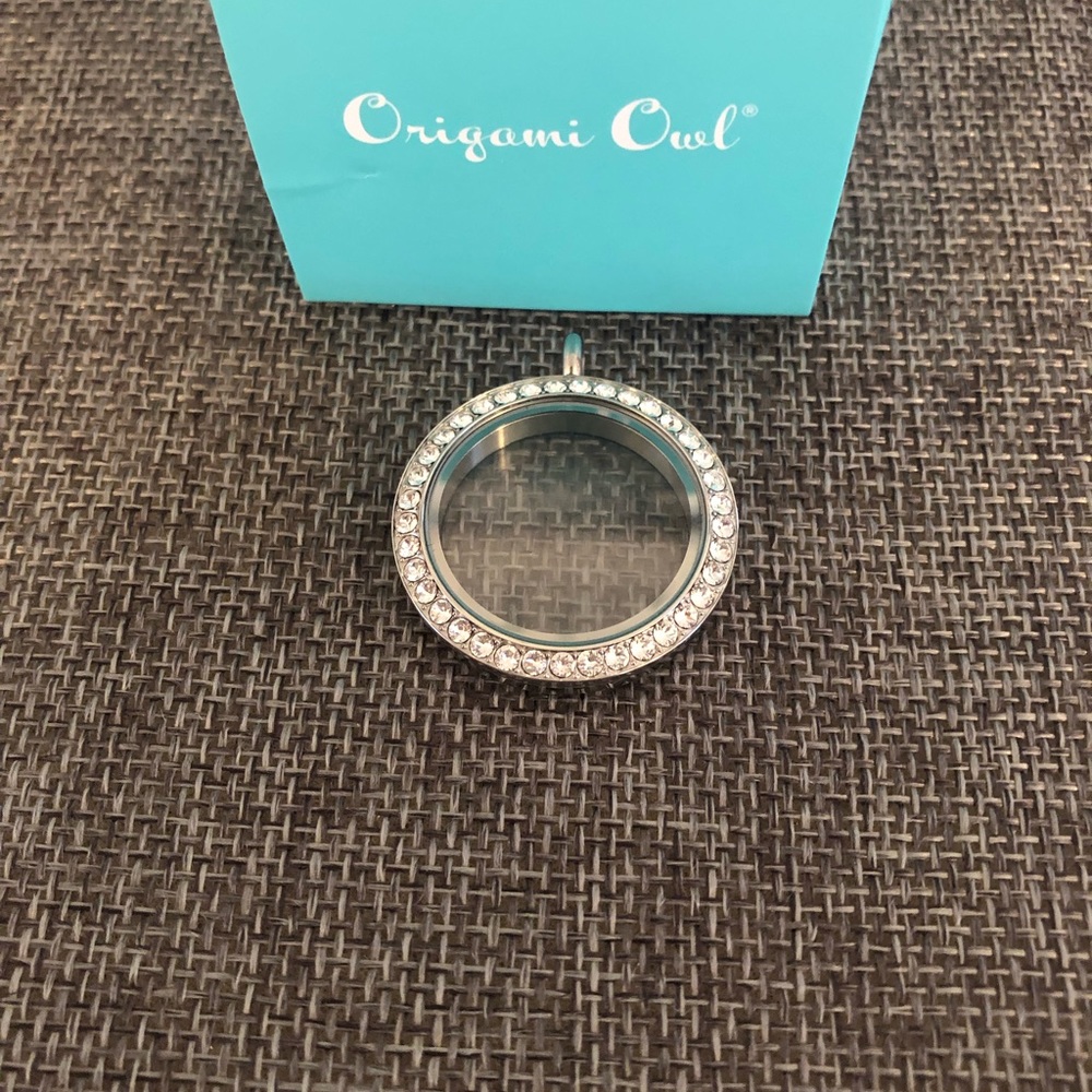 Large Origami Silver Twist Locket